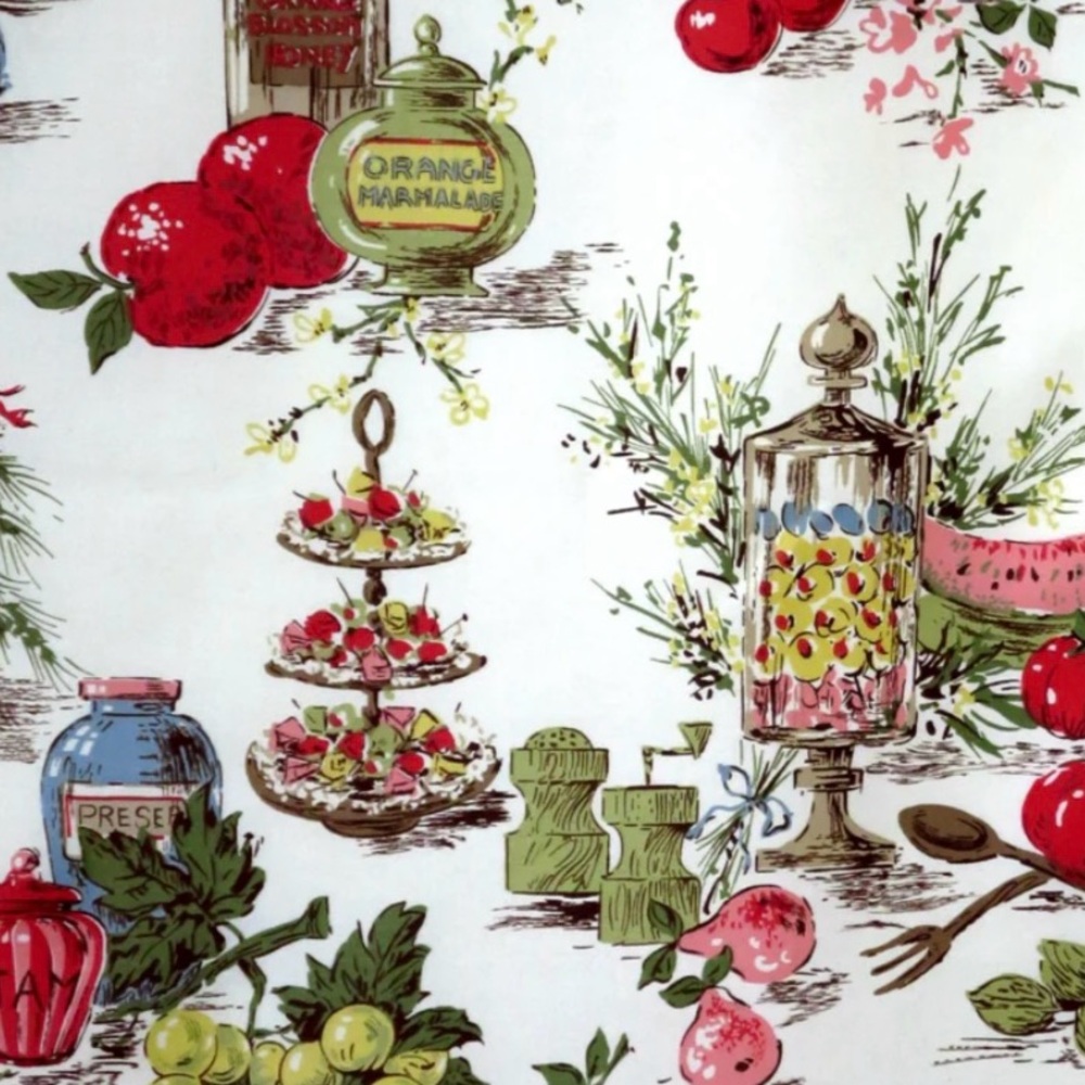 Vintage Waverly Bonded fabric-“GRANDMA’S KITCHEN”